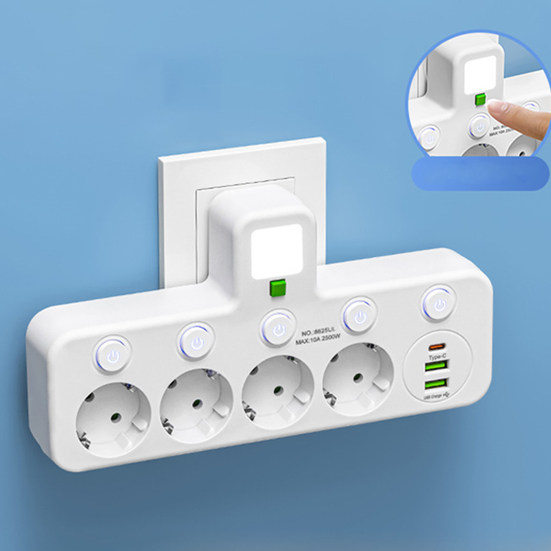 Έξυπνος προεκτατικός με θύρες USB (ευρωπαϊκό βύσμα)
