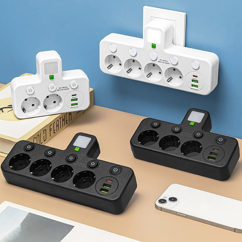 Έξυπνος προεκτατικός με θύρες USB (ευρωπαϊκό βύσμα)
