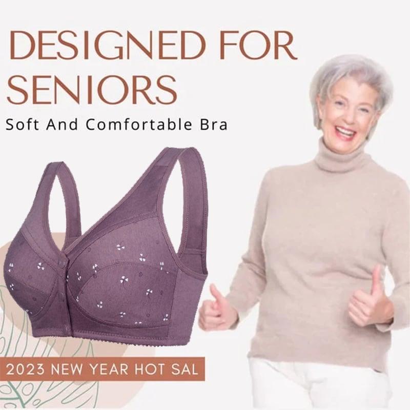 3 τεμάχια μόνο με 49€ 🔥Σχεδιασμός για Senior Μπροστινό κλείσιμο βαμβακερό σουτιέν