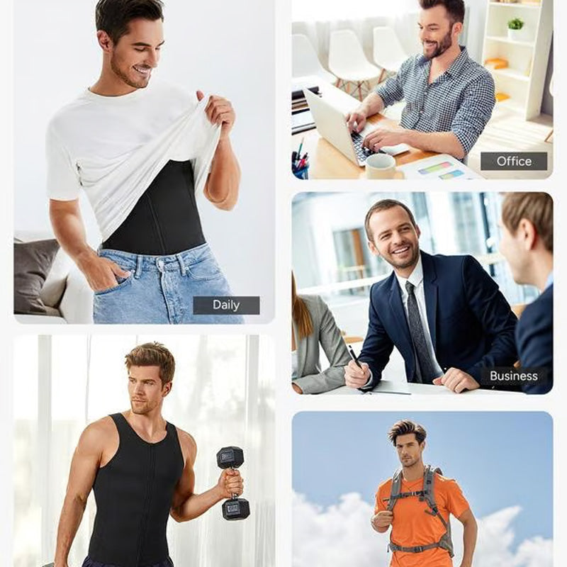 🔥【S-3XL】💪Ανδρικό Μπλουζάκι Συμπιεστικό Ζίπ Στομάχι💥