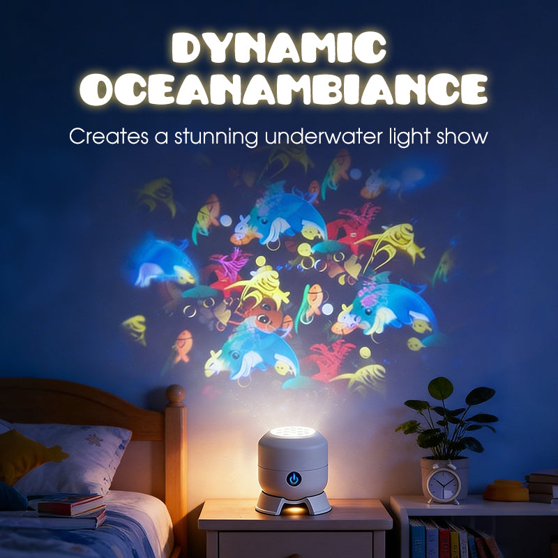 🌊 ✨ Μαγικός Προβολέας – Περιστρεφόμενη & Δυναμική Εικόνα Φωτός, Ιδανικός για Παράθυρα & Τοίχους, Δημιουργεί μια Μαγική Ατμόσφαιρα 🐠